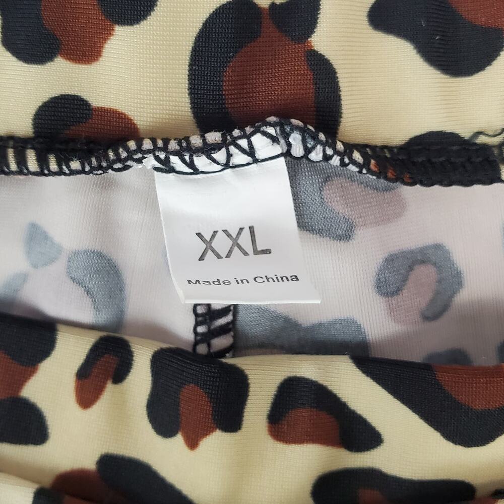 NEW Leopard Print 2 Piece Swim Suit 2XL Racer Back Top & Boy Shorts Coastal Vaca - Picture 5 of 11